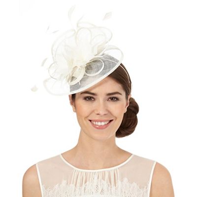 Ivory feather fascinator